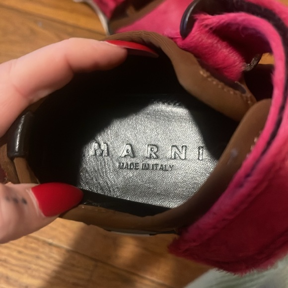 Marni Pink Calf Hair Double Strap Ballet Ballerina Mary Jane Sneakers MINT - Picture 4 of 7